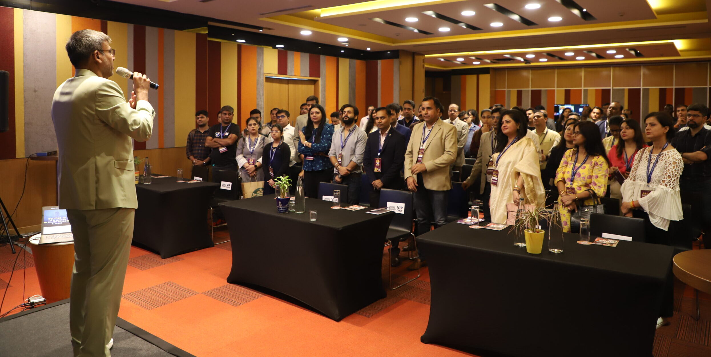 Crowd energy during a live workshop moment